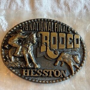Hesston 1978 Bronze National Finals Western Fourth Edition Adult Belt Bu…